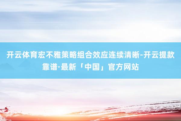 开云体育宏不雅策略组合效应连续清晰-开云提款靠谱·最新「中国」官方网站