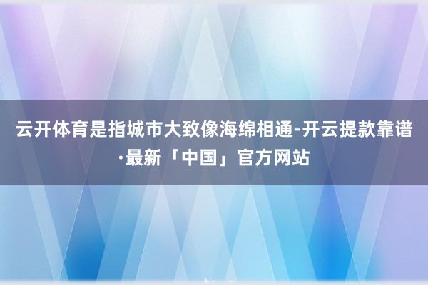云开体育是指城市大致像海绵相通-开云提款靠谱·最新「中国」官方网站