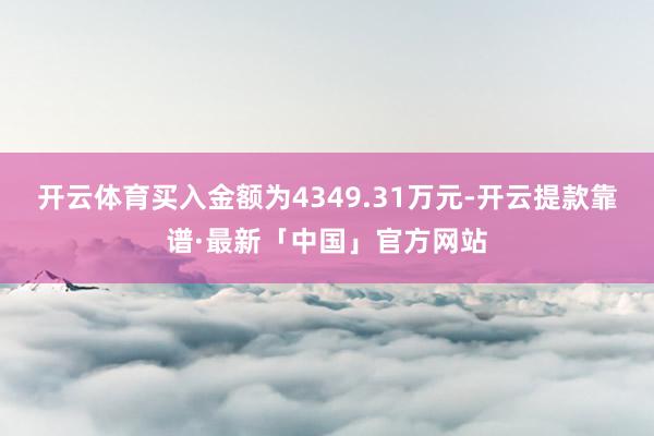 开云体育买入金额为4349.31万元-开云提款靠谱·最新「中国」官方网站