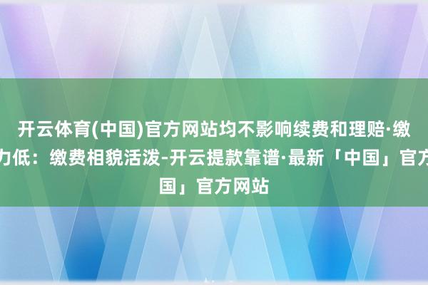 开云体育(中国)官方网站均不影响续费和理赔·缴费压力低：缴费相貌活泼-开云提款靠谱·最新「中国」官方网站